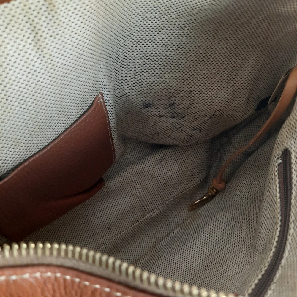 Vintage DOONEY & BOURKE Brown All Weather Leather Satchel Handbag - Picture 13 of 15